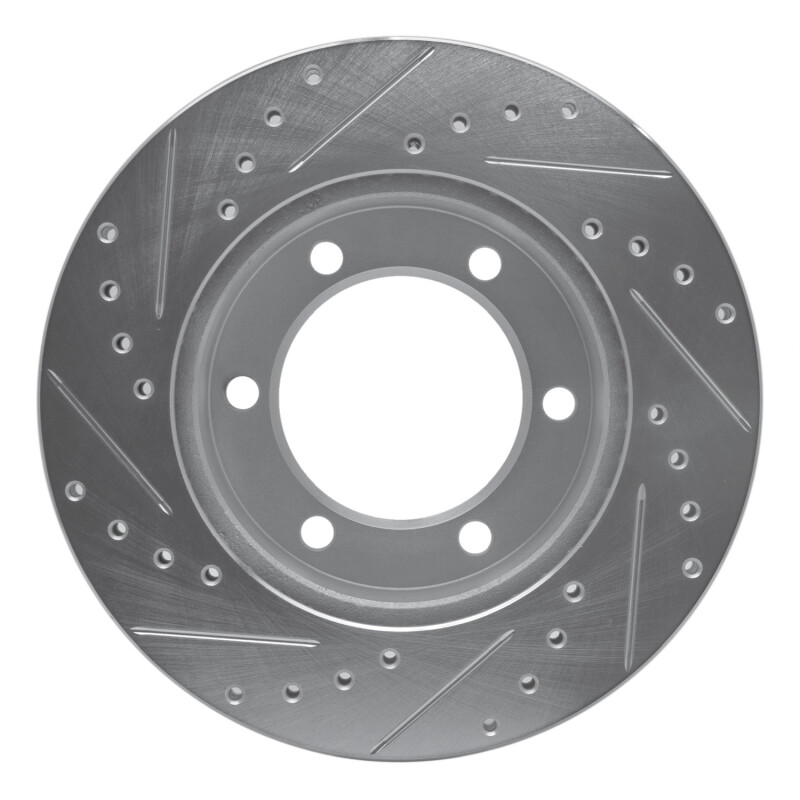 Toyota 4Runner Brake Rotor (1) - Front Right - R1 Concepts - Drilled & Slotted - Silver - `95-`04